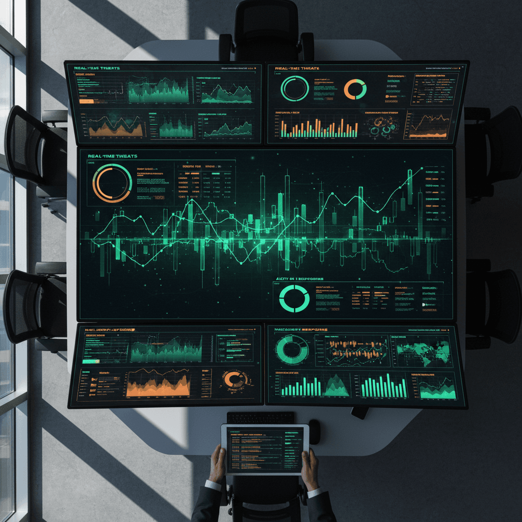Real-time security monitoring dashboard with live threat data