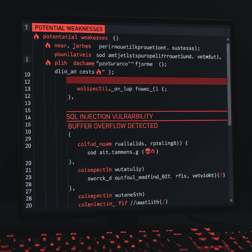 Vulnerability scanning results on computer screen